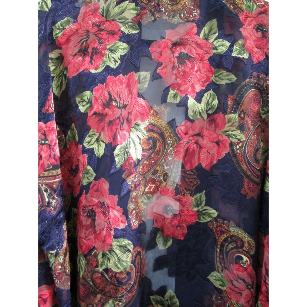 Vintage Victoria's Secret Gold Label Sheer Floral Paisley Short Robe One Size GU - Picture 10 of 12